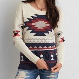 American Eagle Prescott Aztec Tribal Chunky Knit Sweater